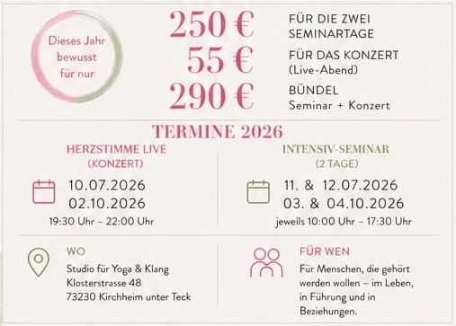 Preise, Termine und Ort